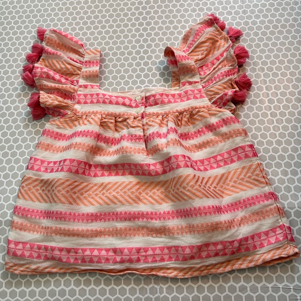 Shabby Chic Pink & Peach Striped Ruffle Two Piece Set with Fringe

Size 10/12 - Picture 3 of 7
